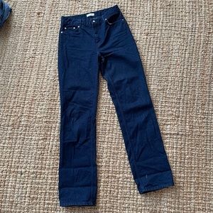Zara Premium Denim Long Straight High Rise Jeans